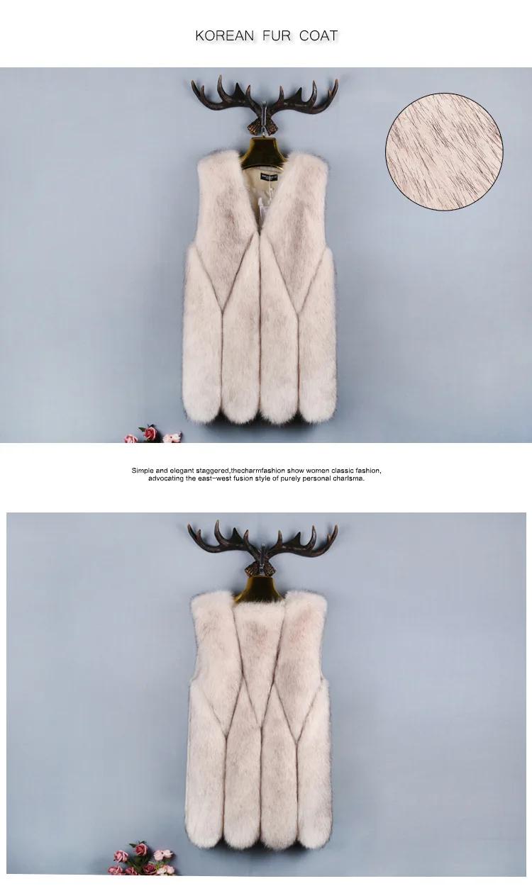 Новинка, стильный жилет из искусственного меха норки, Женское зимнее пальто средней длины в Корейском стиле свободного кроя