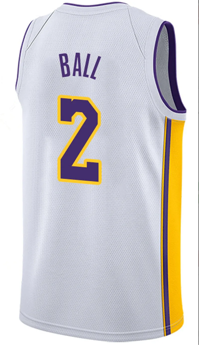 Lebron jersey 23 lebron james JERSEY 2 lonzo ball 0 kyle kuzma 14 brandon ingram 24 bryant jersey - Цвет: 2018 new