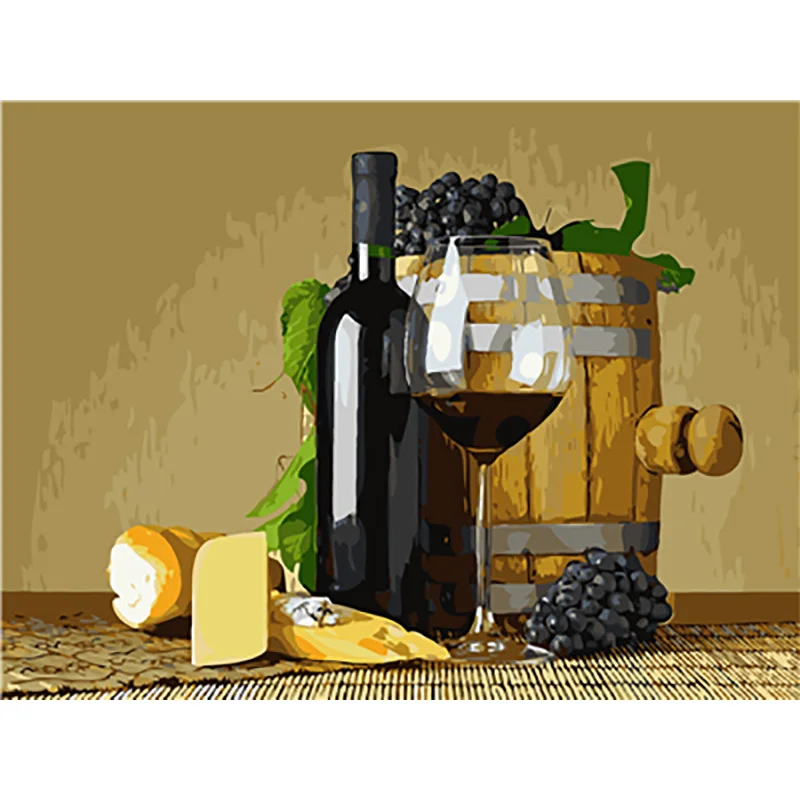 Кофейный торт DIY Краска по номерам краска по номерам современный домашний настенный художественный наборы изображений акриловая ручная краска ed масляная краска для Gif - Color: Painting2