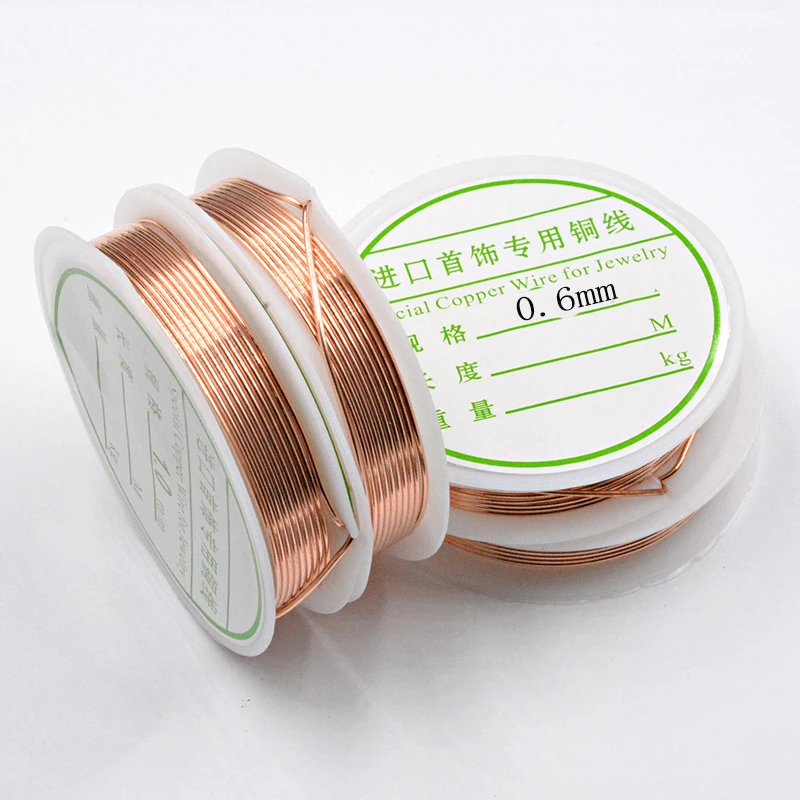 0,25/0,3/0,4/0,5/0,6 мм 1 рулон сплава шнур Серебряные бусы Веревка Медь провода Бисер проволока для изготовления ювелирных изделий - Цвет: Copper-0.6mm-5M