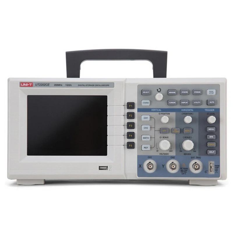 UNI-T UTD2202CE цифровой осциллограф 2 канала 200 МГц полоса пропускания 1GS/s частота дискретизации USB связь дистанционное управление