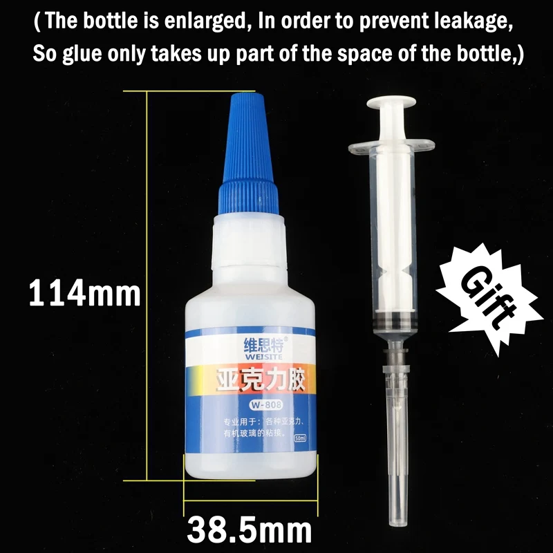 Aquascape Glue Acrylic Glue PC Board Special Adhesive Aquarium Fish Tank PMMA Plexiglass Acrylic Pipe Plate Glue Rapid Curing Strong Adhesive