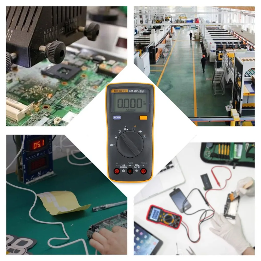 Auto Range Digital Multimeter Data Hold DC/AC Voltmeter Ammeter Resistance/Capacitance Tester Auto Power Off