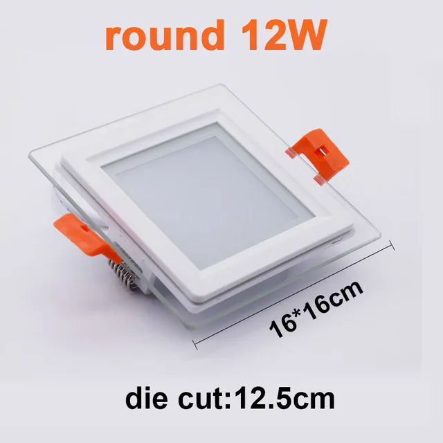 square 12W Затемнения светодиодный вниз светильник 5 Вт/9 Вт/12 Вт/18 Вт Высокое качество Стекло квадратный Встраиваемый светодиодный потолочный светильник вниз светильник крытый светильник - Испускаемый цвет: square 12W