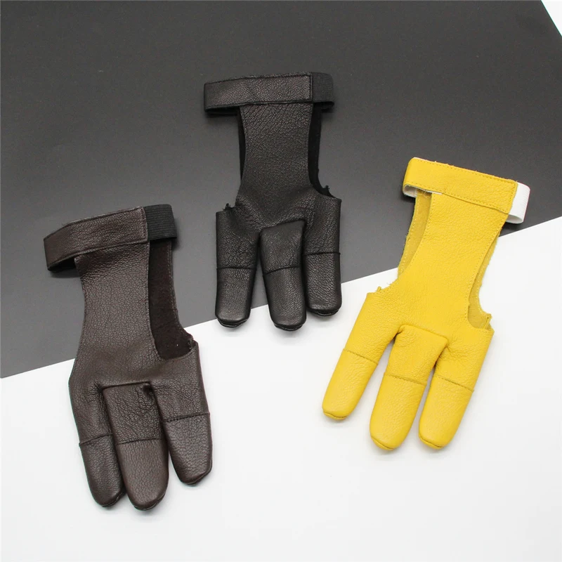 

Archery finger gloves American hunting three-finger traditional arched bending hand shooting sheepskin archery gloves