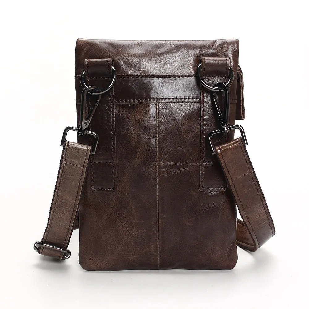 

New Style First Layer Oil Wax Leather Shoulder Bag Men Briefcase Genuine Leather Shoulder Document Men's Bag