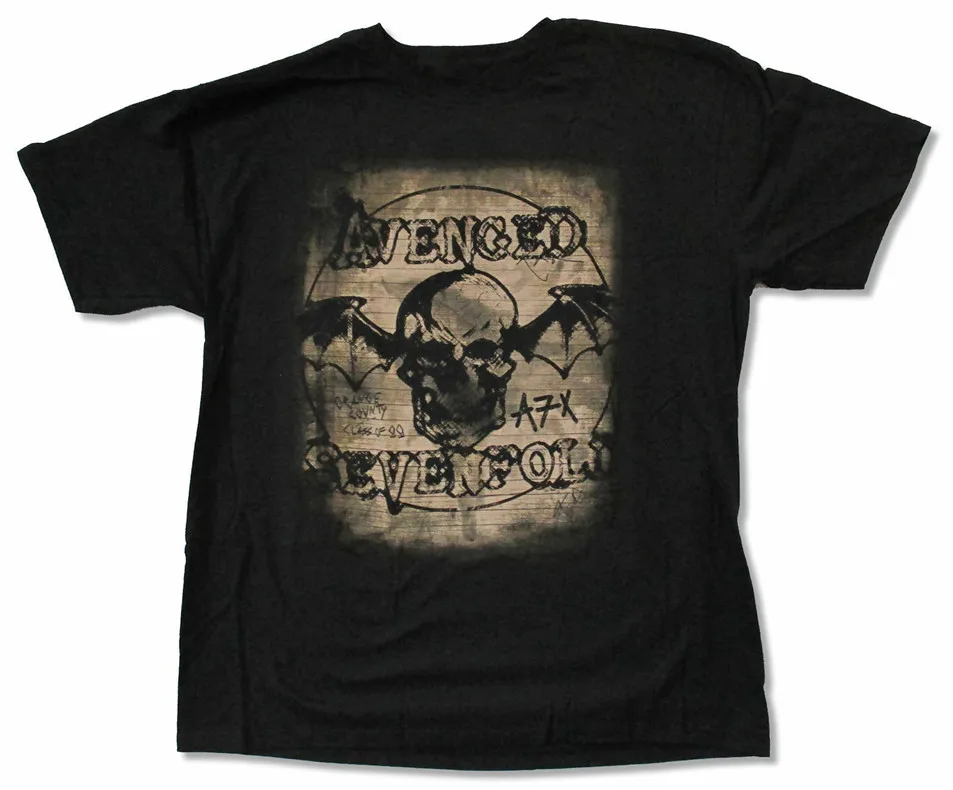 Avenged Sevenfold класс 1999 черная футболка Новая взрослая A7X уличная | Мужская одежда