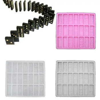 

Silicone Dominoes Mold Chocolates Epoxy Resin Mold Dominoes Game Fun Art Crafts X7YA