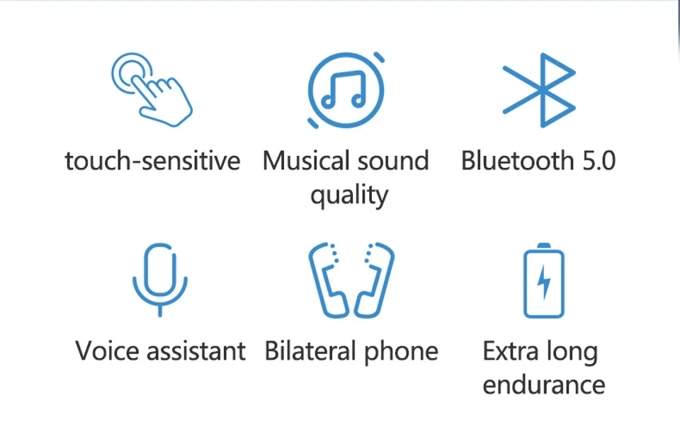 Беспроводной Bluetooth 5,0 наушники сенсорное управление спортивный настоящий Беспроводной стерео звук наушники с зарядный чехол