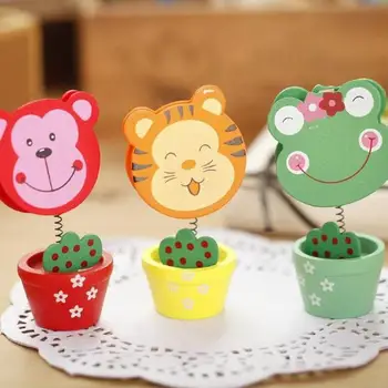 

Animal Photo Note Holder Wooden Flower Pot Message Clip Card Memo Stand Frame Office Organizer Table Supporter Desk Decoration