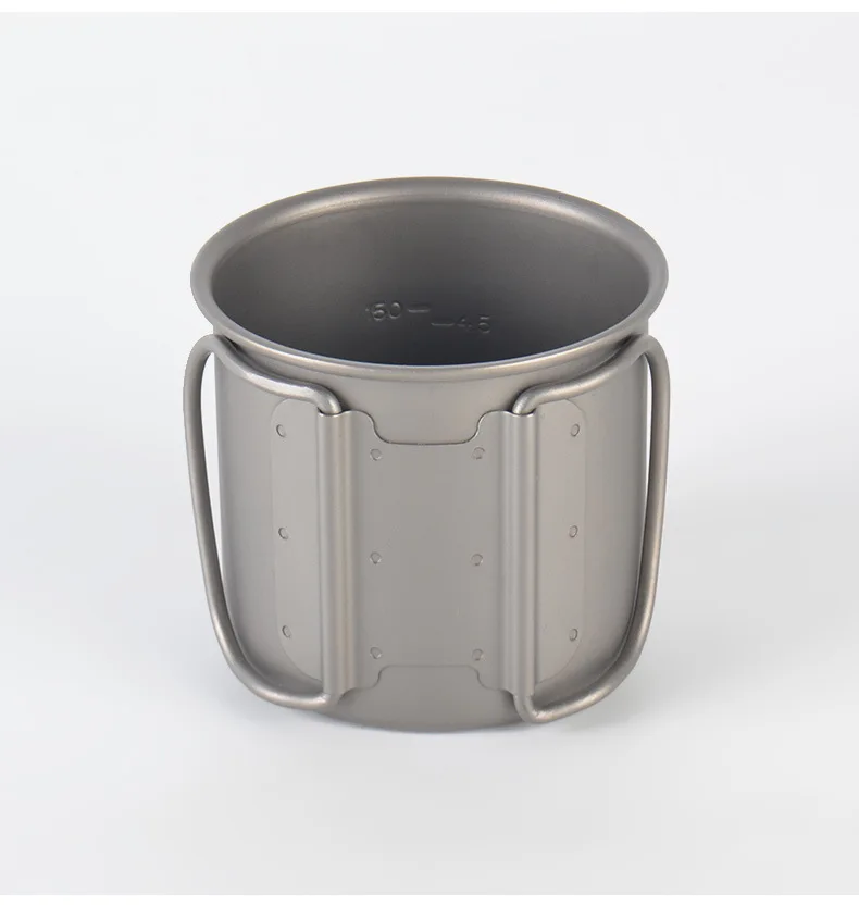 Campleader Outdoor Cup Camping Tableware Titanium Foldable Cup 250/450/600 ml Picnic Water Cup Outdoor Pot Titanium Mug
