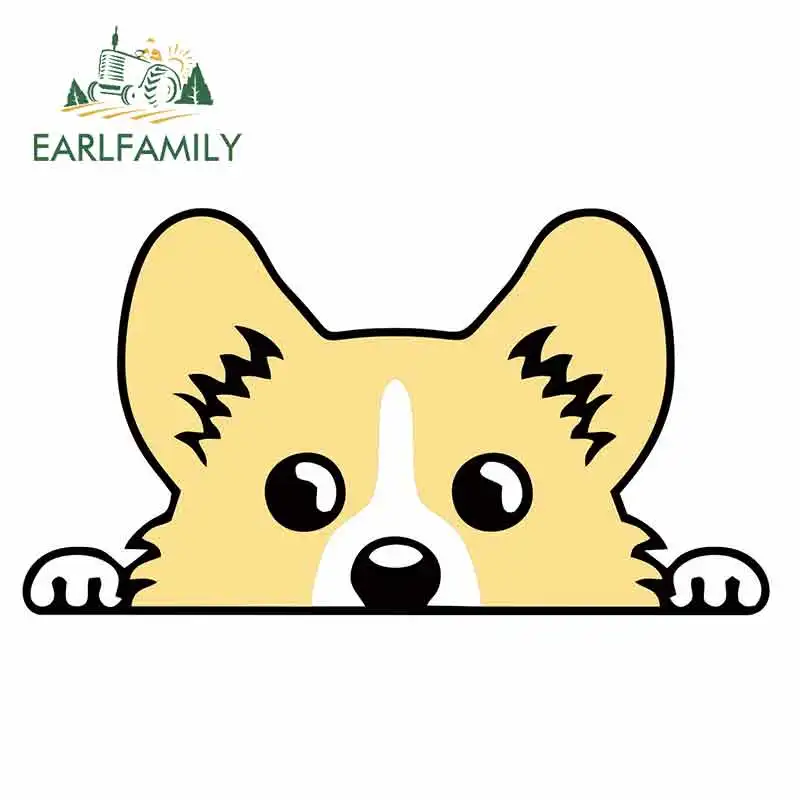 

EARLFAMILY 13cm x 7.7cm for Pembroke Welsh Corgi Cartoon Car Stickers Anime Waterproof Sunscreen Vinyl JDM DIY Fine Decal