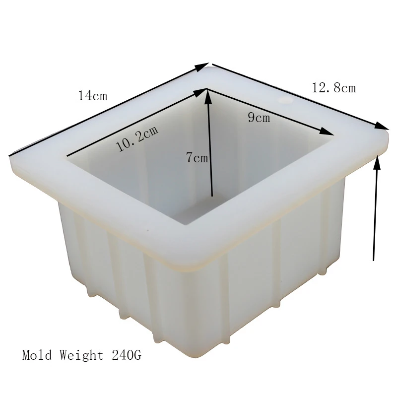 500ML Square Silicone Rendering Soap Mold DIY Handmade Loaf Toast Transparent Epoxy Resin Molds Making Tools