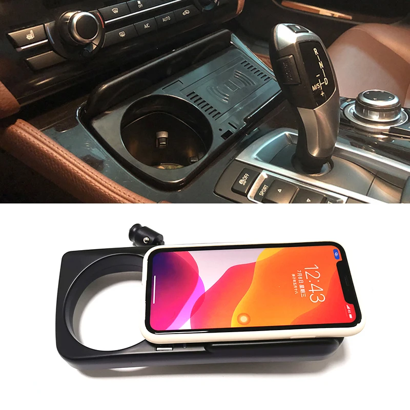 15W car qi wireless charging phone charger charging plate phone holder accessories for BMW 5 Series F10 F18 525 530 2012-2017