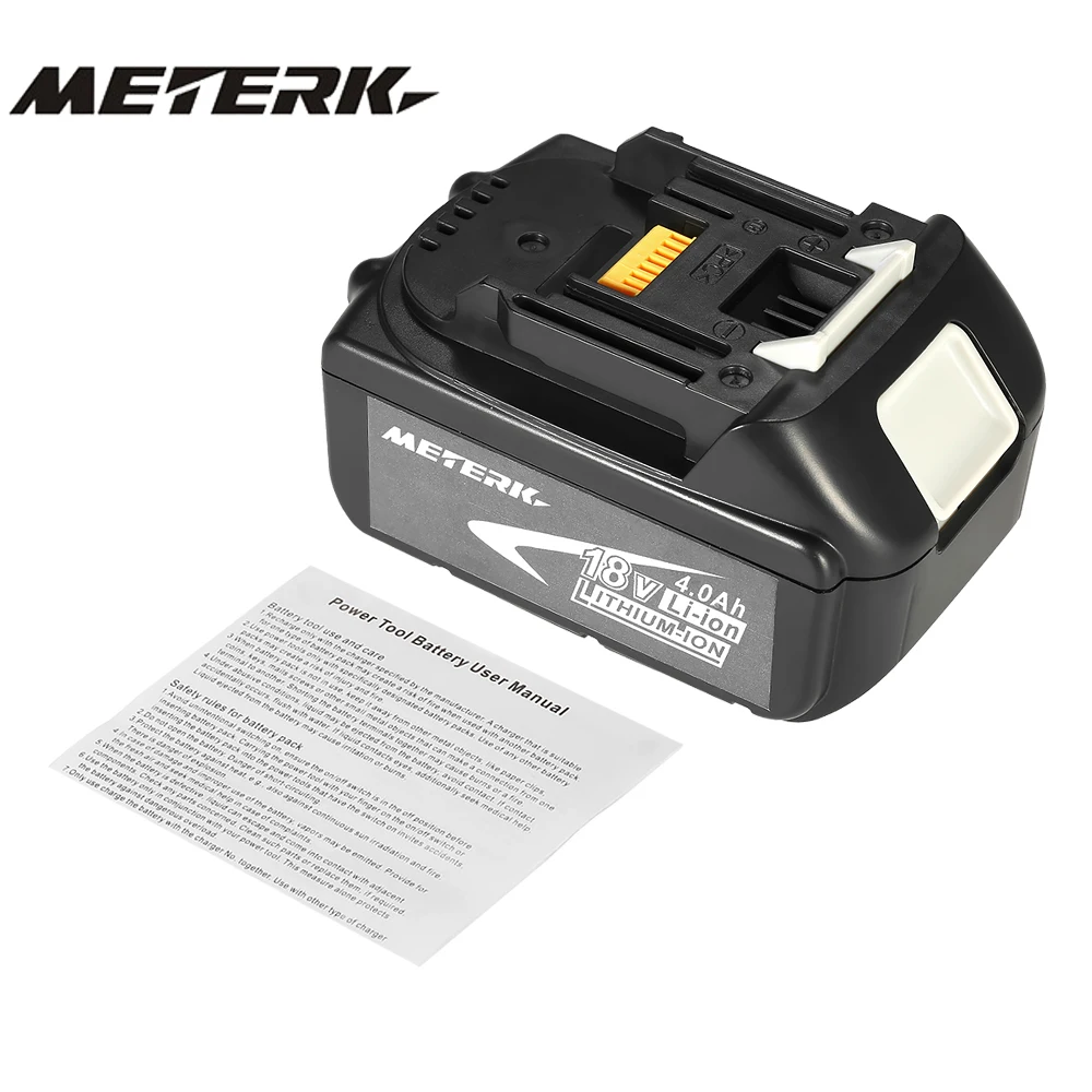 

Hot Meterk Replacement 5000mah 18V 4.0 Ah Recharcheable Lithium Power tools battery For Makita 18V BL1840,BL1830,BL1835,LXT400