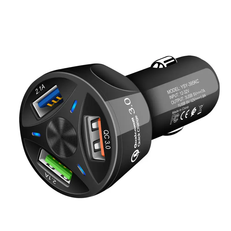 Black Универсальное автомобильное зарядное устройство с двумя USB, 5 В, 3,1 А, мини зарядное устройство, быстрая зарядка, светодиодный, для мобильного телефона, смартфона Xiaomi, samsung, iPhone X - Тип штекера: Black