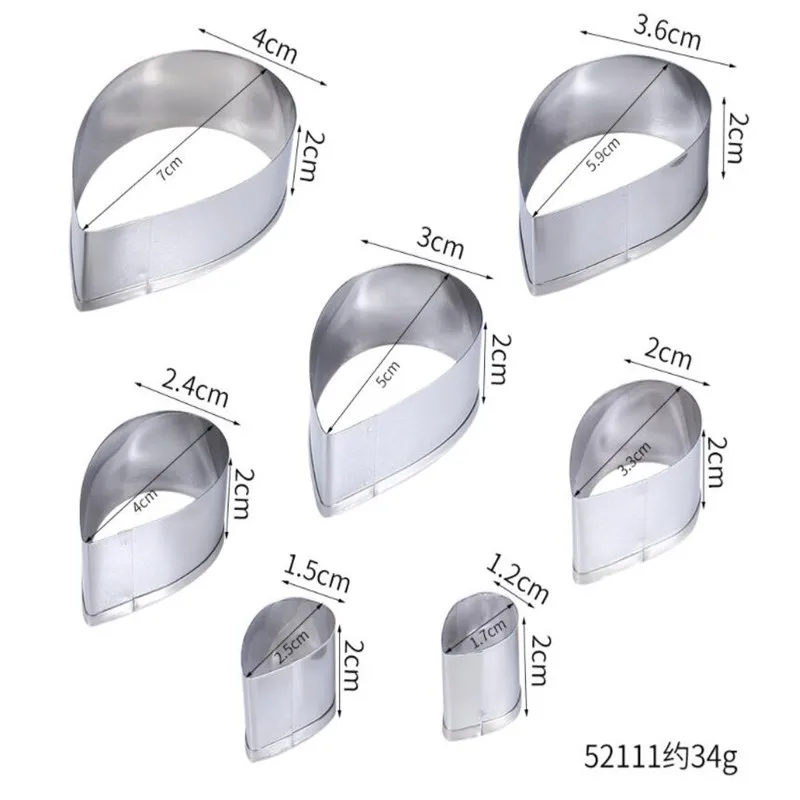 Cookie Cutters 7Pcs/set DIY Pastry Fondant Stamping Mold Rose Petal Sugar Craft Biscuit Cutters Chocolate Cake Decorating Tools