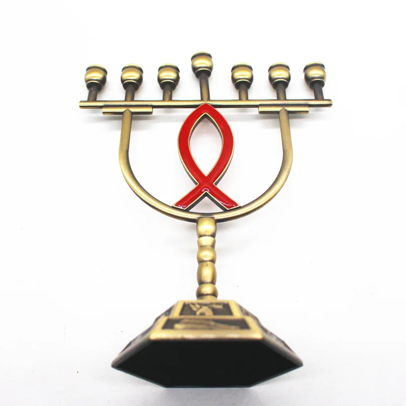 Подсвечники Menorah металлический канделябр, держатель для свечей латунь 7 веток 12 племен