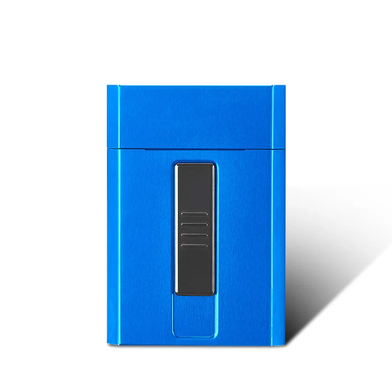 Металлический чехол для сигарет с USB зажигалкой, перезаряжаемая электрическая зажигалка для тонкого держателя для сигар, 20 шт, гаджеты для мужчин