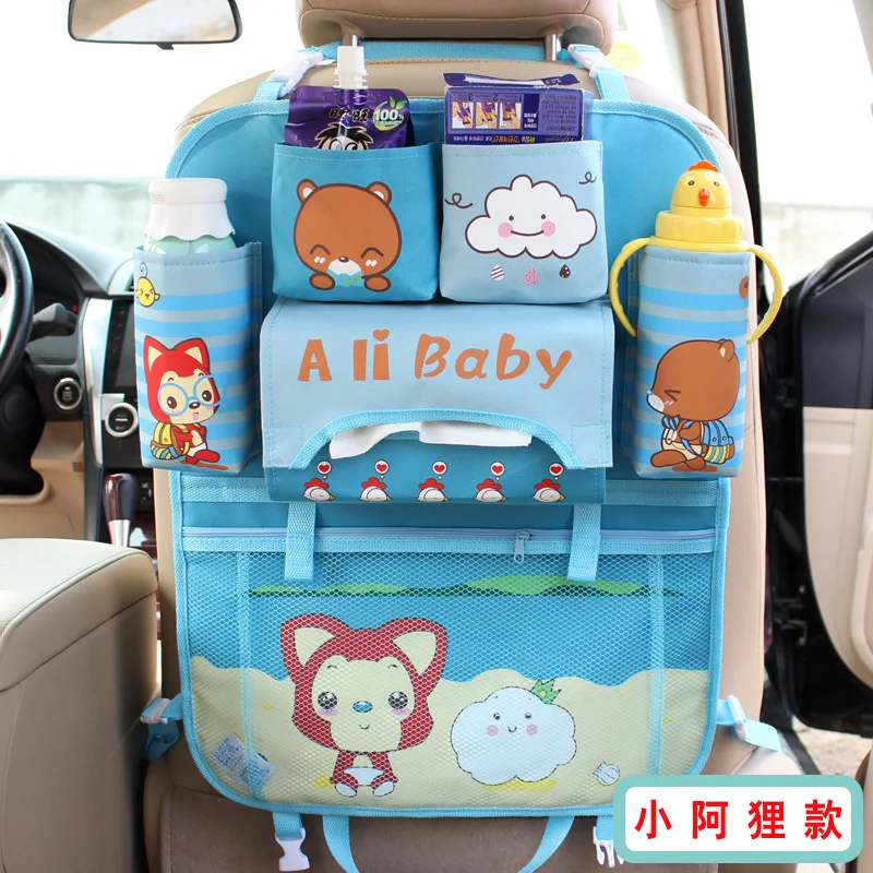 Cartoon Car Seat Back Storage Hang Bag Organizer Car-styling Baby Product Stowing Tidying cartoon car seatback orgnizer