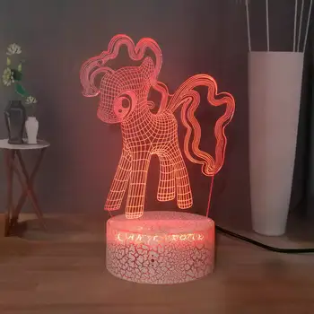 

Cute Kids Gift Cartoon Pony LED Child Sleep Night Light PinkiePie RGB Multicolor Desk Lamp My Little Pony: Friendship Is Magic