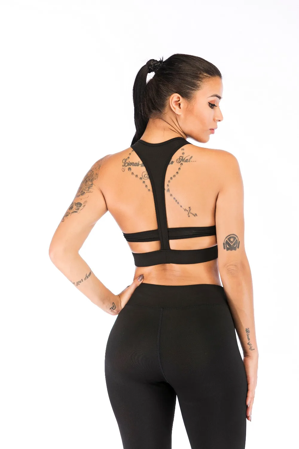 Спортивная одежда das mulheres conjunto cor sólida costura correndo aptidao леггинсы футболка esportes das mulheres conjunto s-l