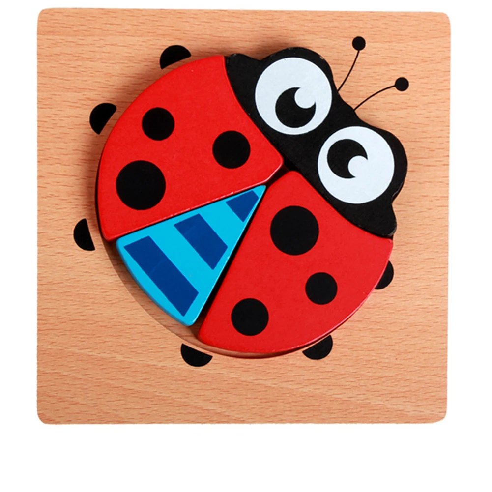 

Toddler Kid Educational Wooden Board Block Animal Shape 3D Jigsaw Puzzle Toys
