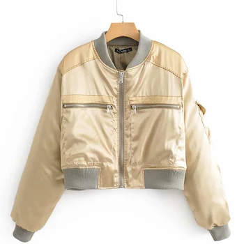 

women winter pilot jacket 2019 fashion ladies patchwork zippers pockets parkas female short highstreet outwear cotton jackets