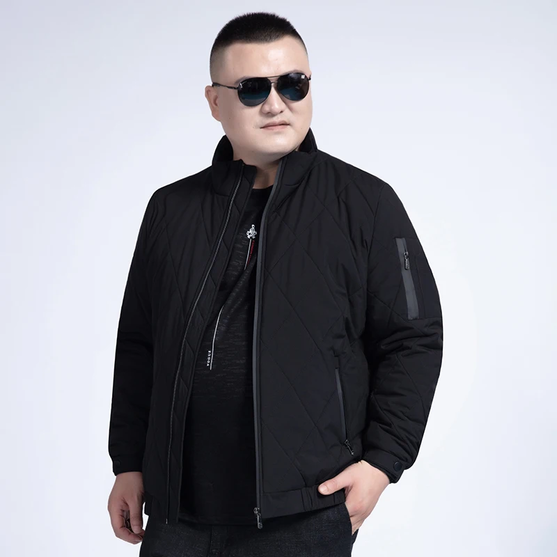 12XL 8XL зимняя мужская куртка, утолщенные теплые мужские парки, Мужское пальто, теплые куртки и пальто на молнии, мужская верхняя одежда, Jaqueta Masculina - Цвет: Черный