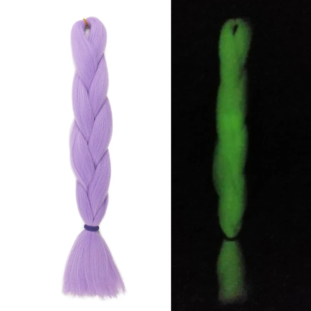 Ombre Glowing Luminous Luxury Synthetic Jumbo Braids Florescent Shining Hair In The Darkness  24inch 100G G 1 1