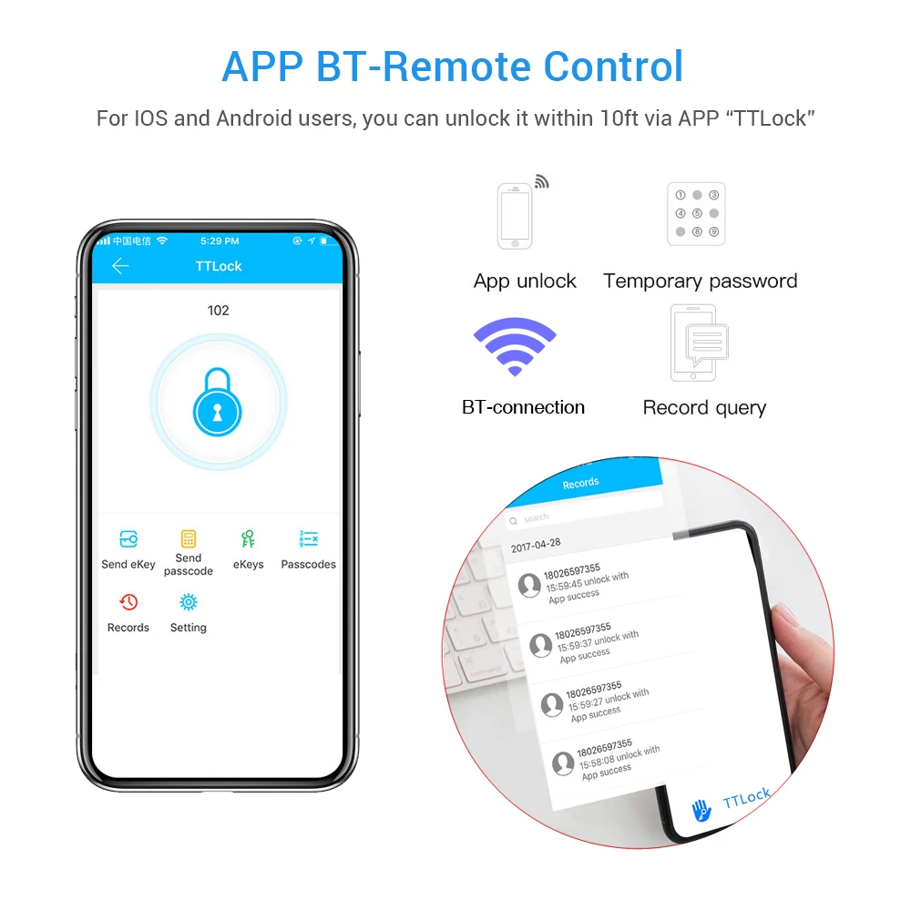 Goedkoop Smart Lock Keyless Entry Deurslot Nachtschoot Digitale Elektronische Bluetooth Deurslot met Toetsenbord Auto Lock voor Thuis