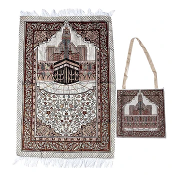 

Vintage Mosque Printing Cotton Prayer Mat Floral Muslim Islamic Prayer Rug Rectangular Worship Carpet Meditation Pilgrimage Blan