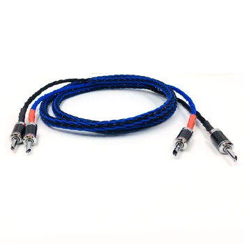 

HIFI Blue 8TC OCC Speaker cable hifi carbon fiber Banana Plug speaker wire FOR HIFI amplifier