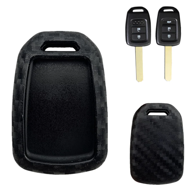 2/3 кнопки силикагель карбоновый автомобильный чехол для ключей Fob Honda Accord CR V FIT XRV