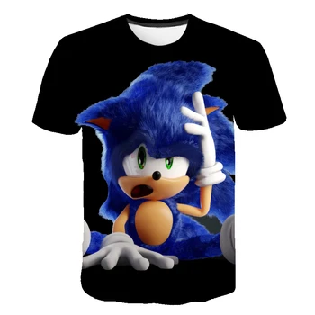 

2020 New Sonic The Hedgehog T Shirt for Boys Girls Teen tshirt Baby Summer Cartoon Short Sleeve Tops Children Kid Clothing