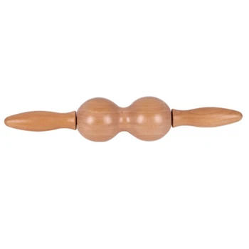 

Wooden Roller Massager Solid Wood Back Leg Massage Massage Hammer Double Massage Ball Rolling Spine