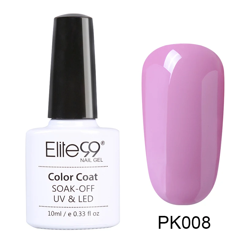 Elite99 10 мл Розовый Цветной Гель-лак для ногтей Soak Off Маникюр праймер верхнее покрытие Гель-лак Полупостоянный Гибридный гвоздь арт-гель лак - Цвет: PK008