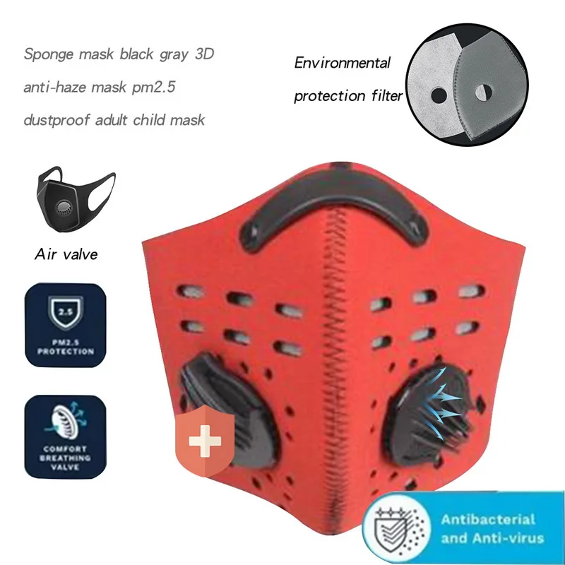 

MENORE Dustproof Sport Face Mask PM 2.5 Anti-Pollution Anti Dust Bike Mouth Mask With Activated Carbon Running Cycling Mask