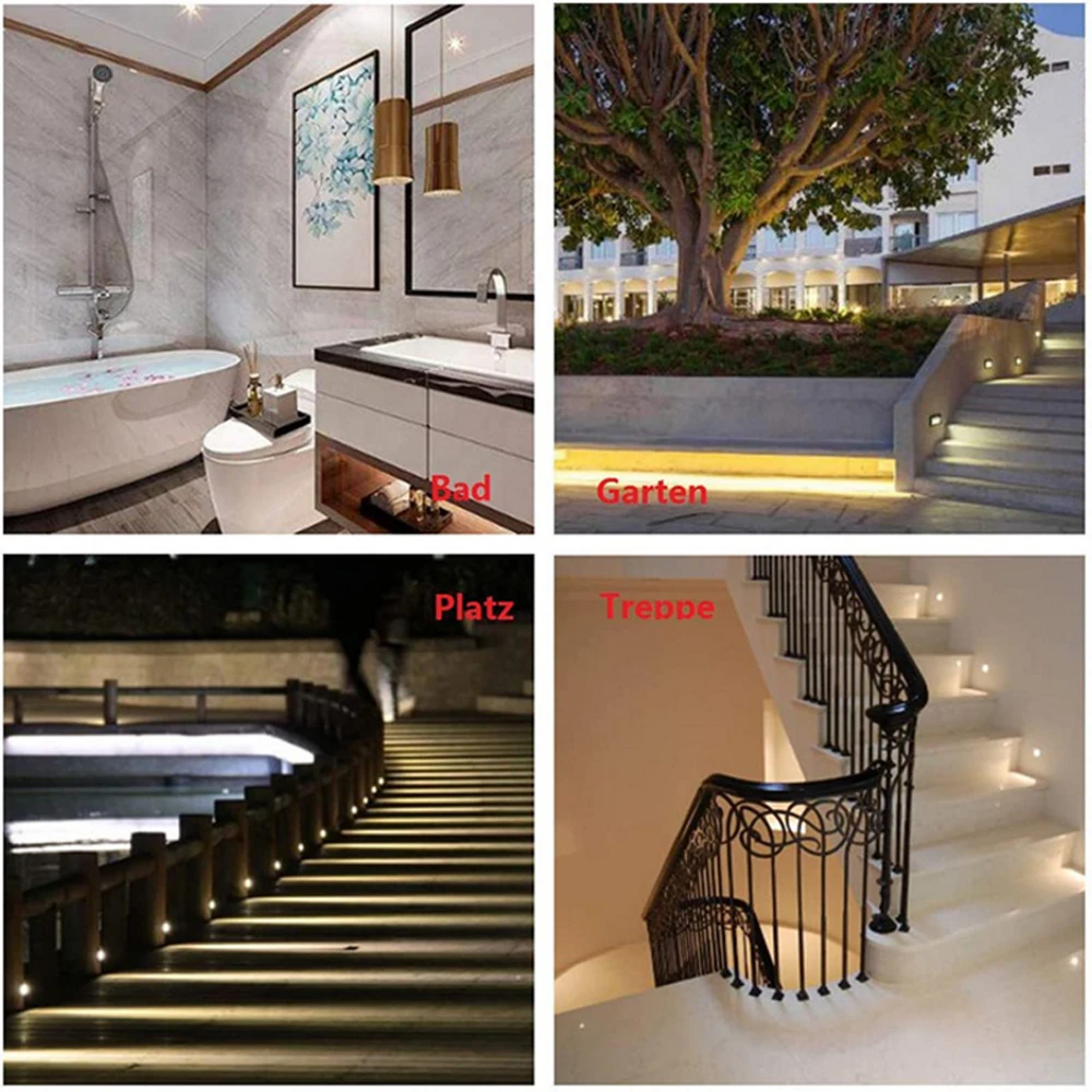 Description Picture 4 of item10Pcs LED Deck Light Garden Buried Lamp Waterproof Underground Lamp Recessed Stair Light Floor Light Landscape Wall Spotlight
