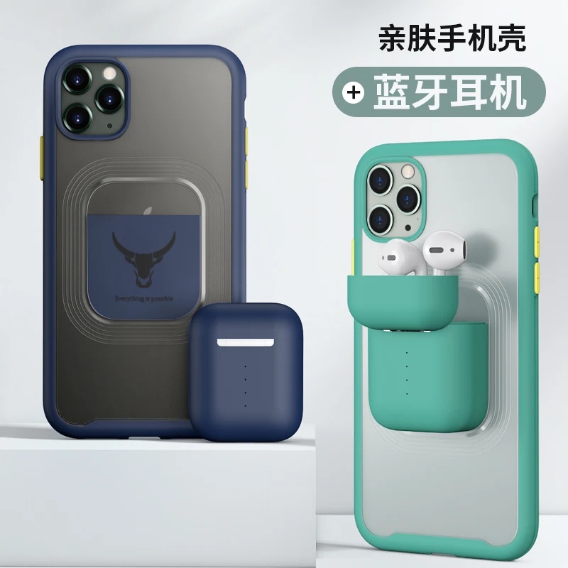 2 in 1 Bluetooth headset case for iPhone 11 Pro Max high quality camera and For air headset charging compartment