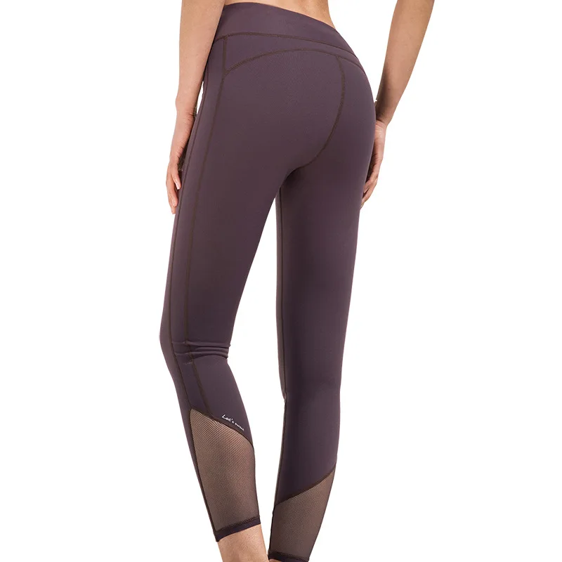 

High Waist Slim Yoga Pants Women Sports Running Fitness Mesh Stitching Yoga Pants with Pocket Leggings Sport Women Fitness