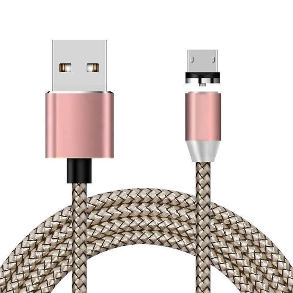 HIPERDEAL 1 м зарядный кабель 2.4a Mirco USB нейлон Android Круглый Магнитный зарядный кабель, Mirco USB зарядный кабель