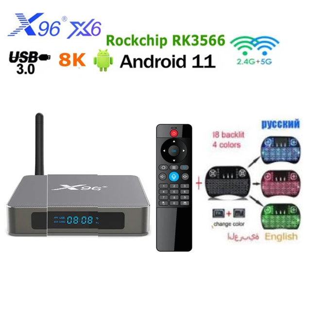 10PCS X96 X6 TV Box Android 11 8GB 128GB Rockchip RK3566 Support 4K 2T2R  Wifi 1000M LAN 64GB 32GB Media Player Set top box - AliExpress