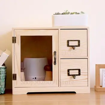 

Desktop Receive Cassette Shelf Draw-out Type Solid Wood Door Office Desk Cosmetics Receive A Case
