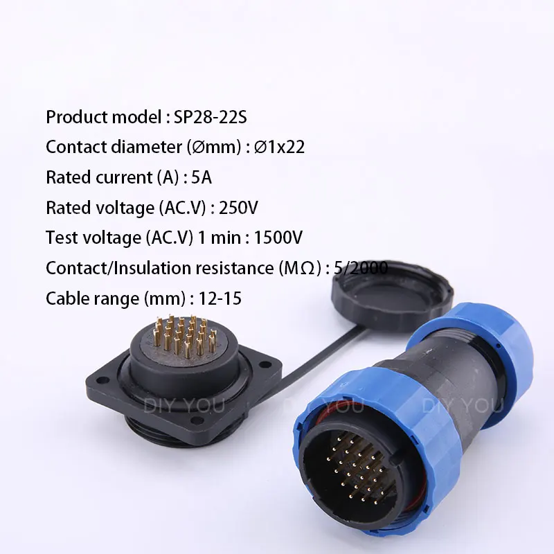 SP28 квадратный Тип авиа разъем прямой Водонепроницаемый IP68 2/3/4/5/6/7/9/10/12/14/16/19/22/24/26Pin