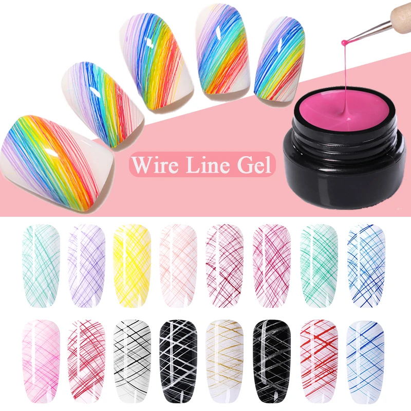 

NICOLE DIARY Wire Drawing Nail Gel Lacquer 5ml Painting Gel Varnish Pulling Silk Spider Creative Nail Art UV LED Gel Polish