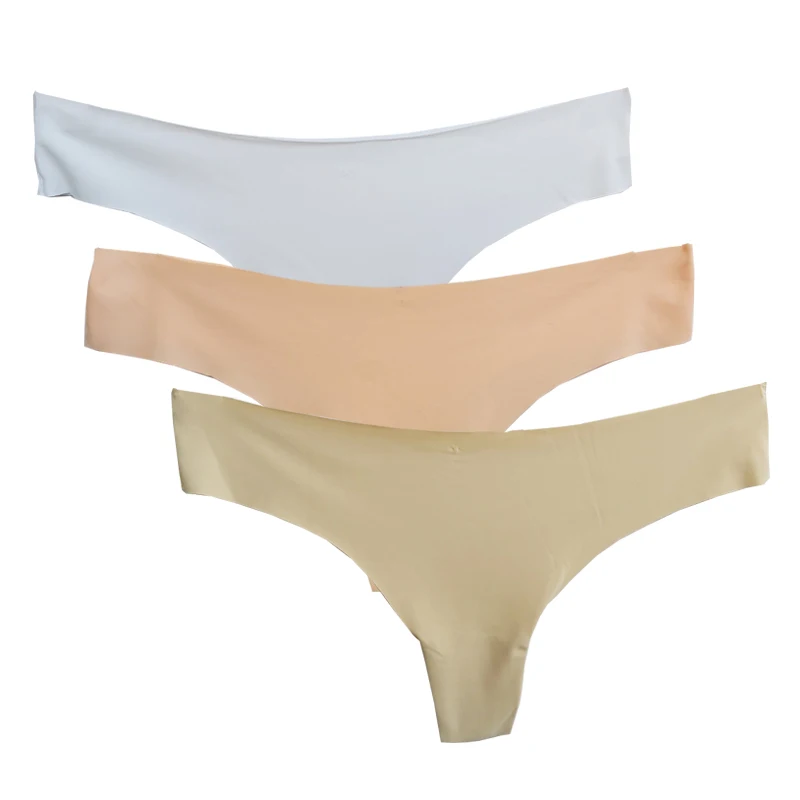 Ladies Silk Thong Panties Sexy Briefs G String Women Underwear Panties for Girls Ladies Intimates Female Lingerie Dropship 87393 - Цвет: White Pink Beige