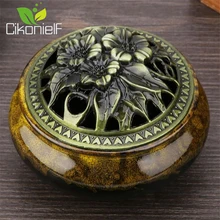 Курильница для благовоний с калабашей подставка для ароматических палочек фарфоровый уголь курильница для смолы гранулированный порошок конус или катушка благовония