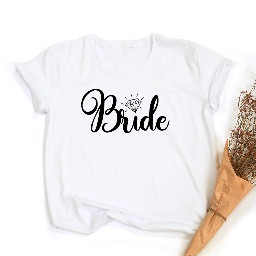 Bride Bachelorette Party Brides Team Maid of Honor Summer Women T-shirt Casual Wedding Female Tops Tees Camisetas Mujer vintage t shirts Tees