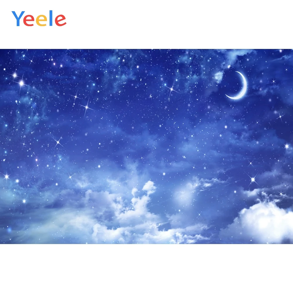 

Yeele Moon Starry Meteors Cloudy Night Sky Scenery Baby Photography Backgrounds Custom Photographic Backdrops For Photo Studio